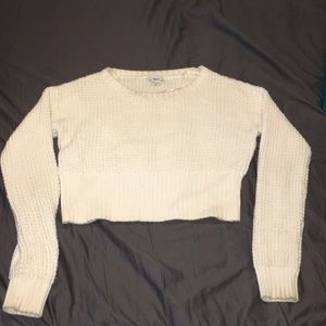 White cropped sweater